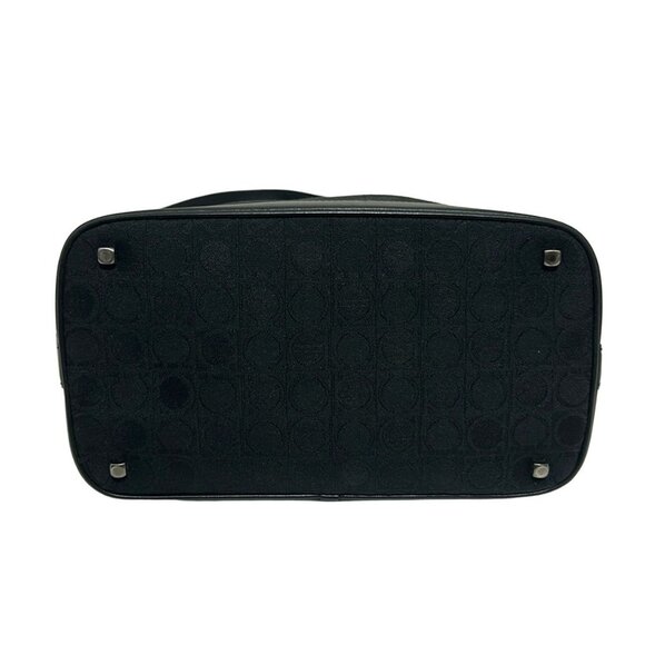 Auth Salvatore Ferragamo Gancini - Black Nylon Leather Shoulder Bag - Picture 5 of 9